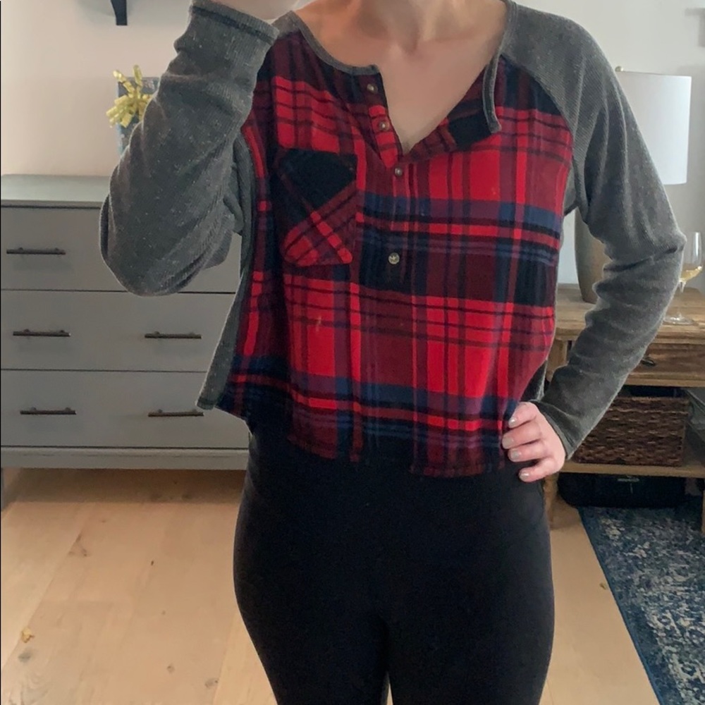 Cropped Flannel Shirt in Medium by BDG from UO